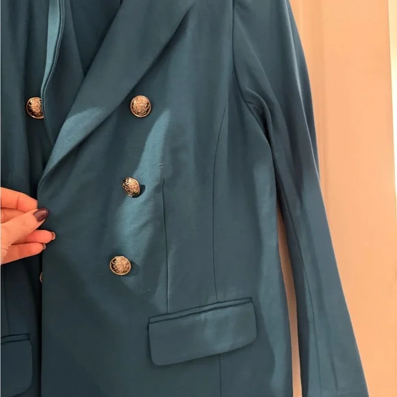 Lane Bryant Teal Double-Breasted Blazer - Picture 2 of 4